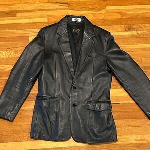 Black Leather Blazer VTG